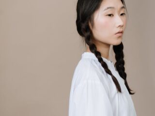 woman in white dress shirt