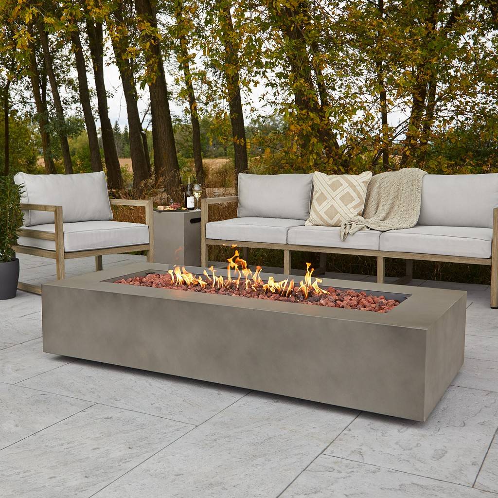 Best Minimalist Outdoor Fireplaces & Fire Pits - Aegean 70-inch Rectangular LP Fire Table