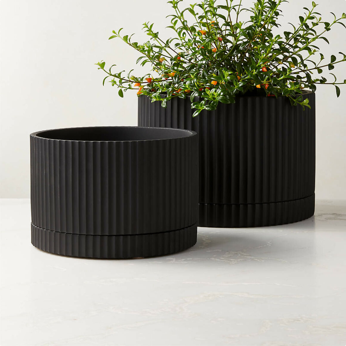 Fold Black Cement Planters